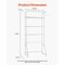 White Carbon Steel Over-Washer Dryer Storage Shelf with Hooks and Hanging Rod